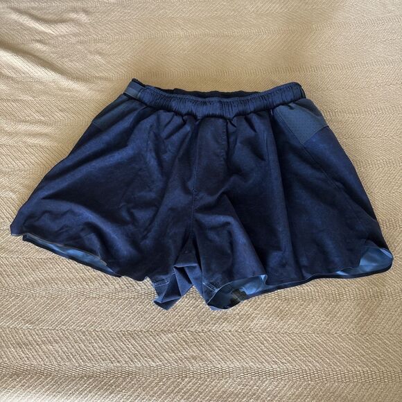 Lululemon Shorts Mens Size Small Dark Blue Lined Gym Workout Breathable - Picture 2 of 9